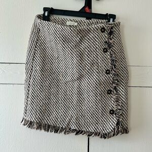 Spartina 449 knit skirt size 2 beige black wrap cotton